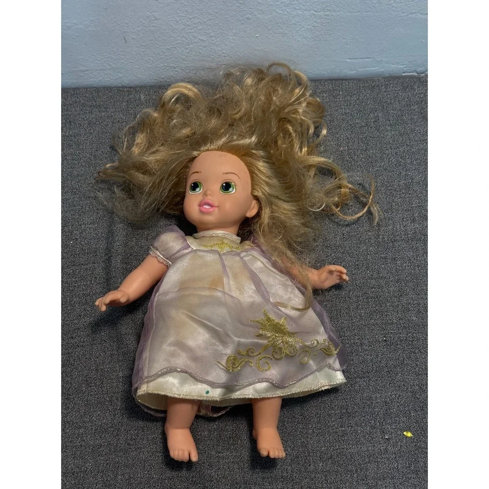 Disney Tollytots My First Princess Baby Doll Rapunzel Blonde Hair Green Eyes